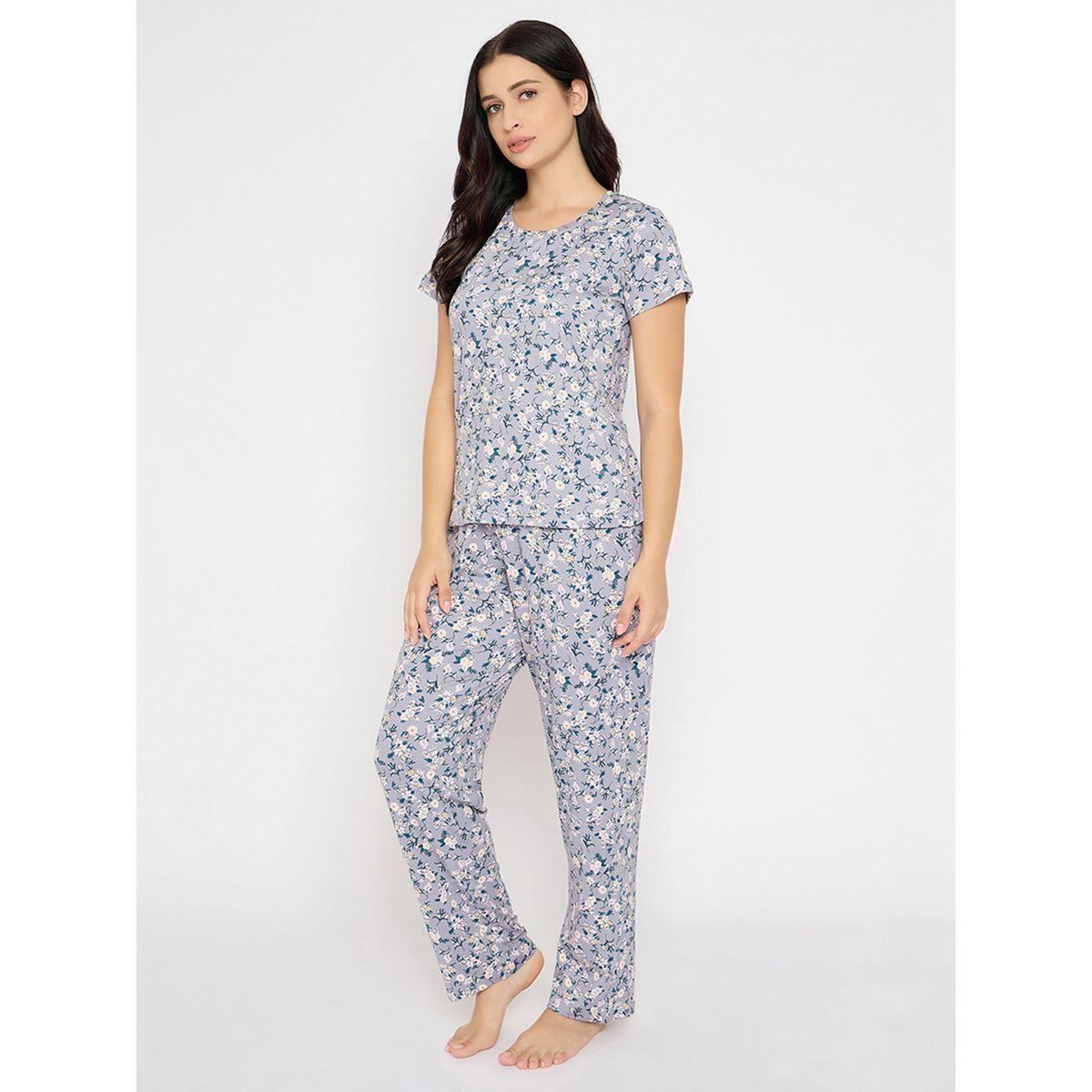 طقم بيجاما من بنطال وبلوزة بأكمام قصيرة-women-clothing-nightwear-pyjamas-longsets-image-4