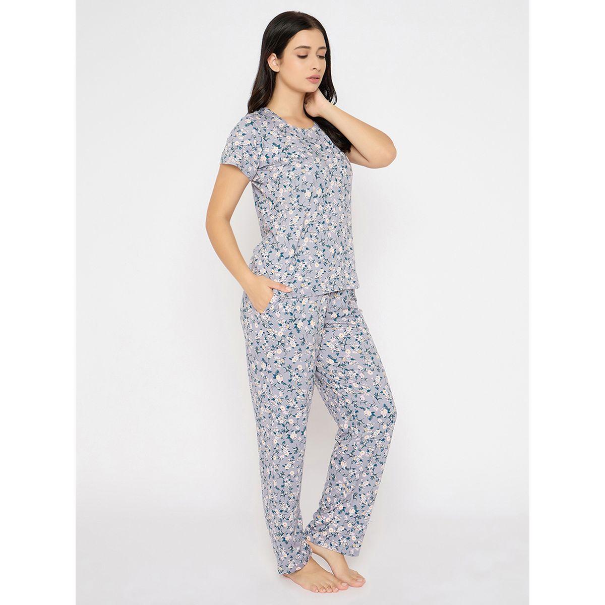 طقم بيجاما من بنطال وبلوزة بأكمام قصيرة-women-clothing-nightwear-pyjamas-longsets-image-5