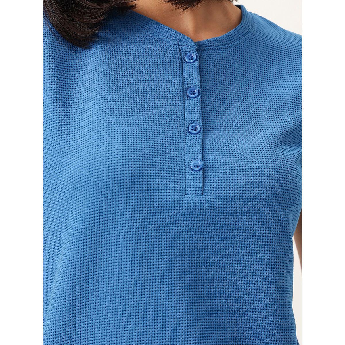 Clovia Waffle Textured Short Sleeve T-Shirt and Pyjama Set-women-clothing-nightwear-pyjamas-longsets-image-4