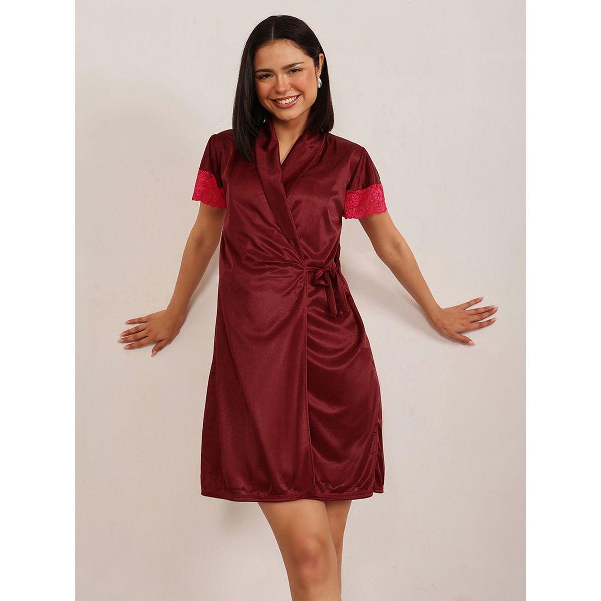 مجموعة من قميص نوم مع روب ساتان بدانتيل-women-clothing-nightwear-robes-image-3