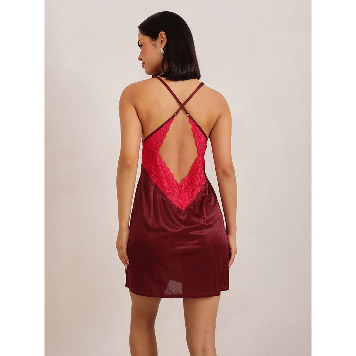 مجموعة من قميص نوم مع روب ساتان بدانتيل-women-clothing-nightwear-robes-image-4