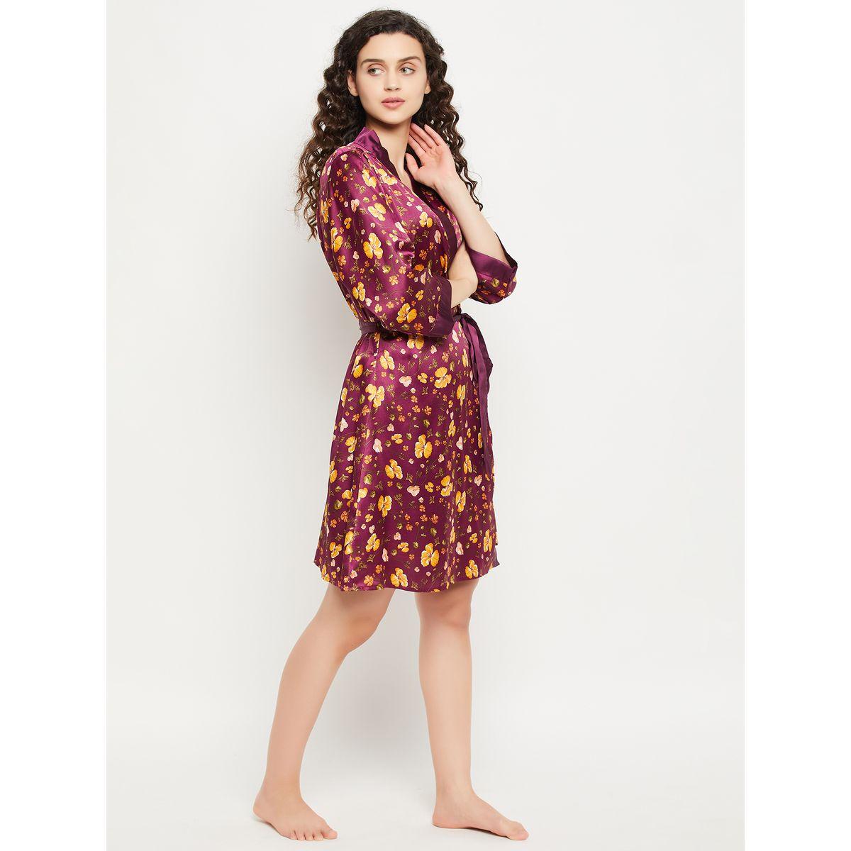 روب ساتان مطبع بزهور مع أربطة-women-clothing-nightwear-robes-image-5