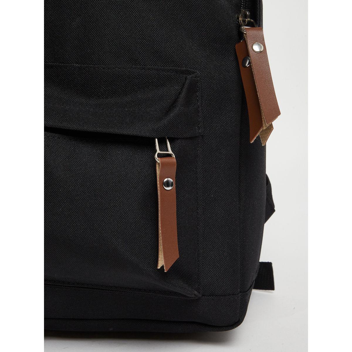 Styli Patch Detail Backpack with Zip Pocket-men-bags-image-4