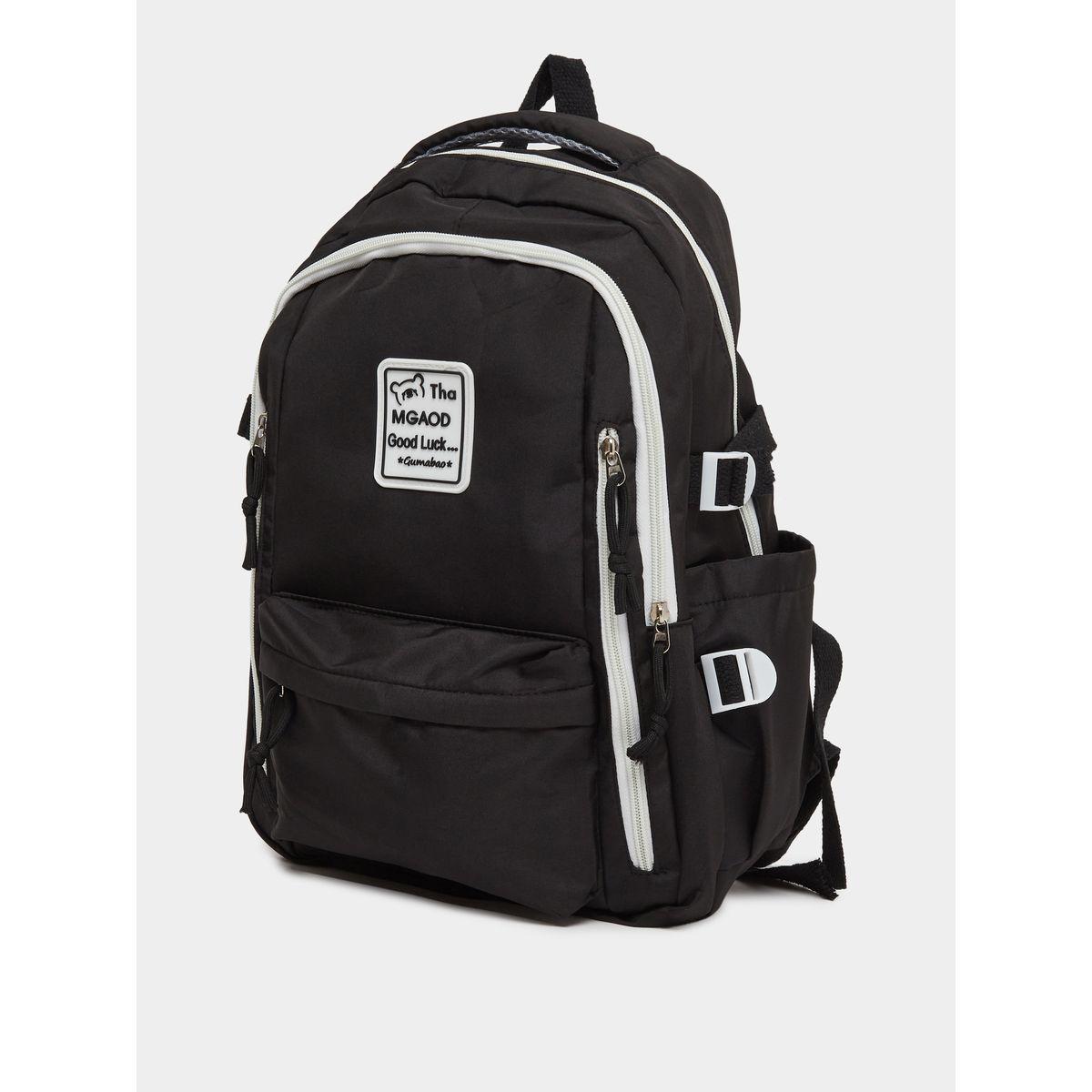 Styli Contrast Zip Detail Patch Backpack-men-bags-image-1
