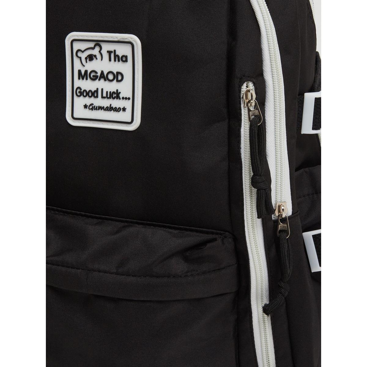 Styli Contrast Zip Detail Patch Backpack-men-bags-image-3