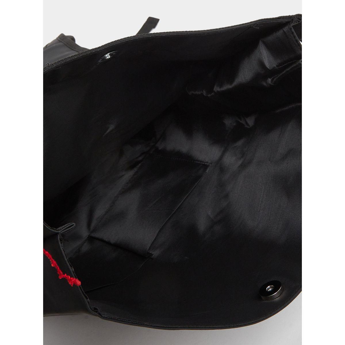 Styli Black Roll-Top Backpack with Buckle Detail-men-bags-image-4