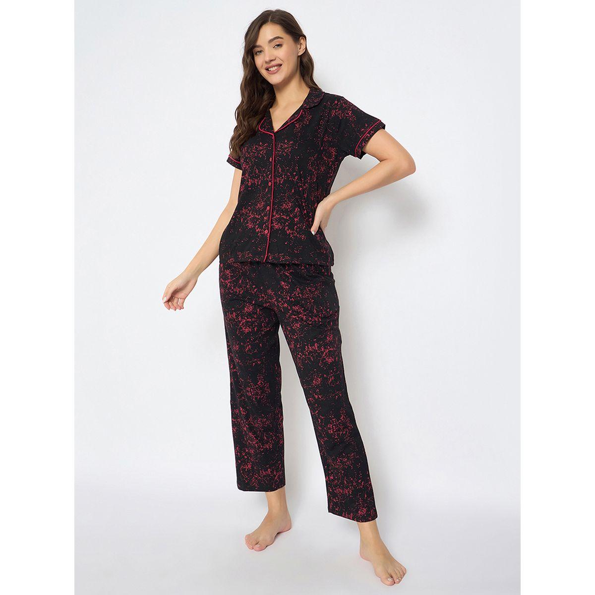 طقم بيجاما من بنطال وبلوزة بأكمام قصيرة-women-clothing-nightwear-pyjamas-longsets-image-3