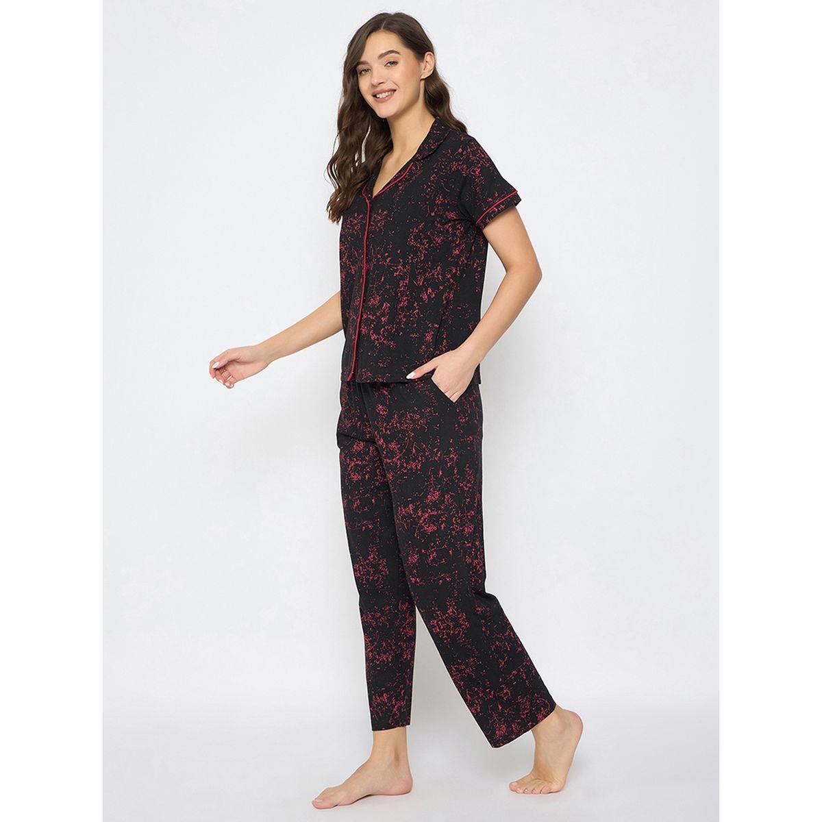 طقم بيجاما من بنطال وبلوزة بأكمام قصيرة-women-clothing-nightwear-pyjamas-longsets-image-4