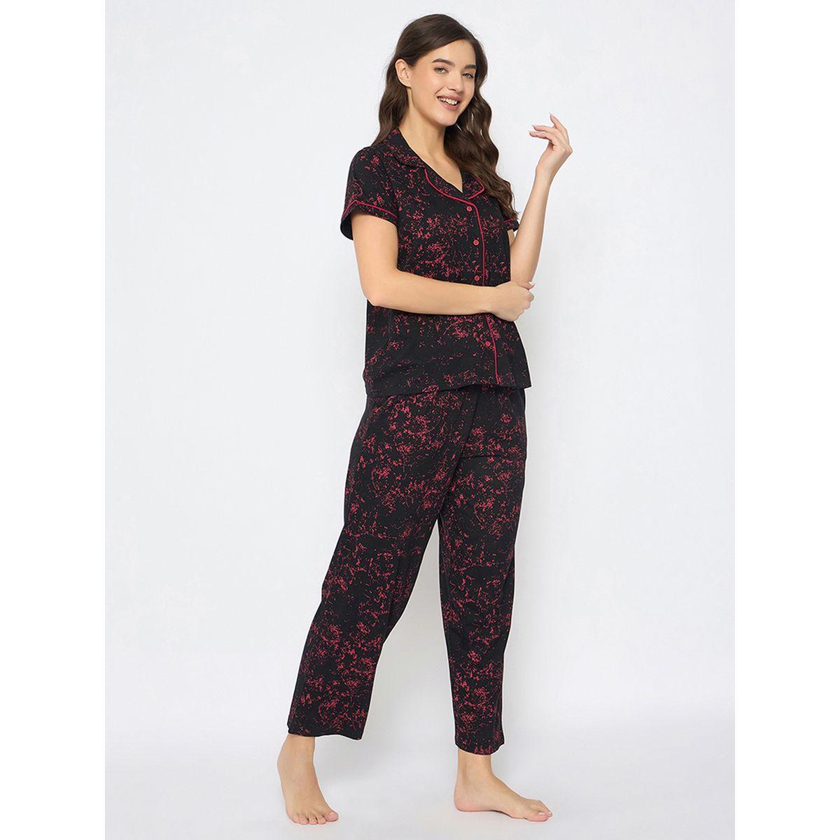 Clovia Abstract Printed Short Sleeve Shirt and Pyjama Set-women-clothing-nightwear-pyjamas-longsets-image-5