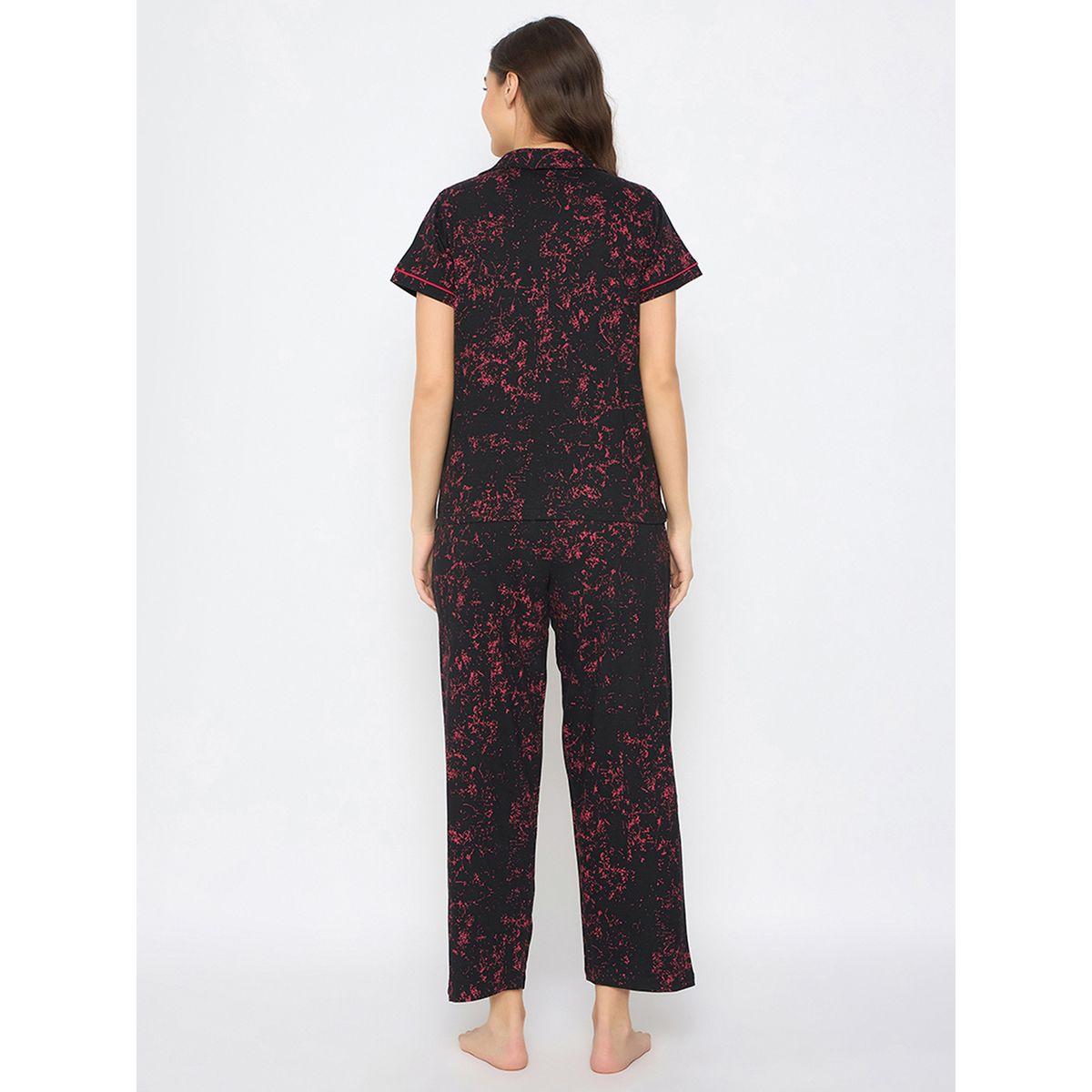 Clovia Abstract Printed Short Sleeve Shirt and Pyjama Set-women-clothing-nightwear-pyjamas-longsets-image-6