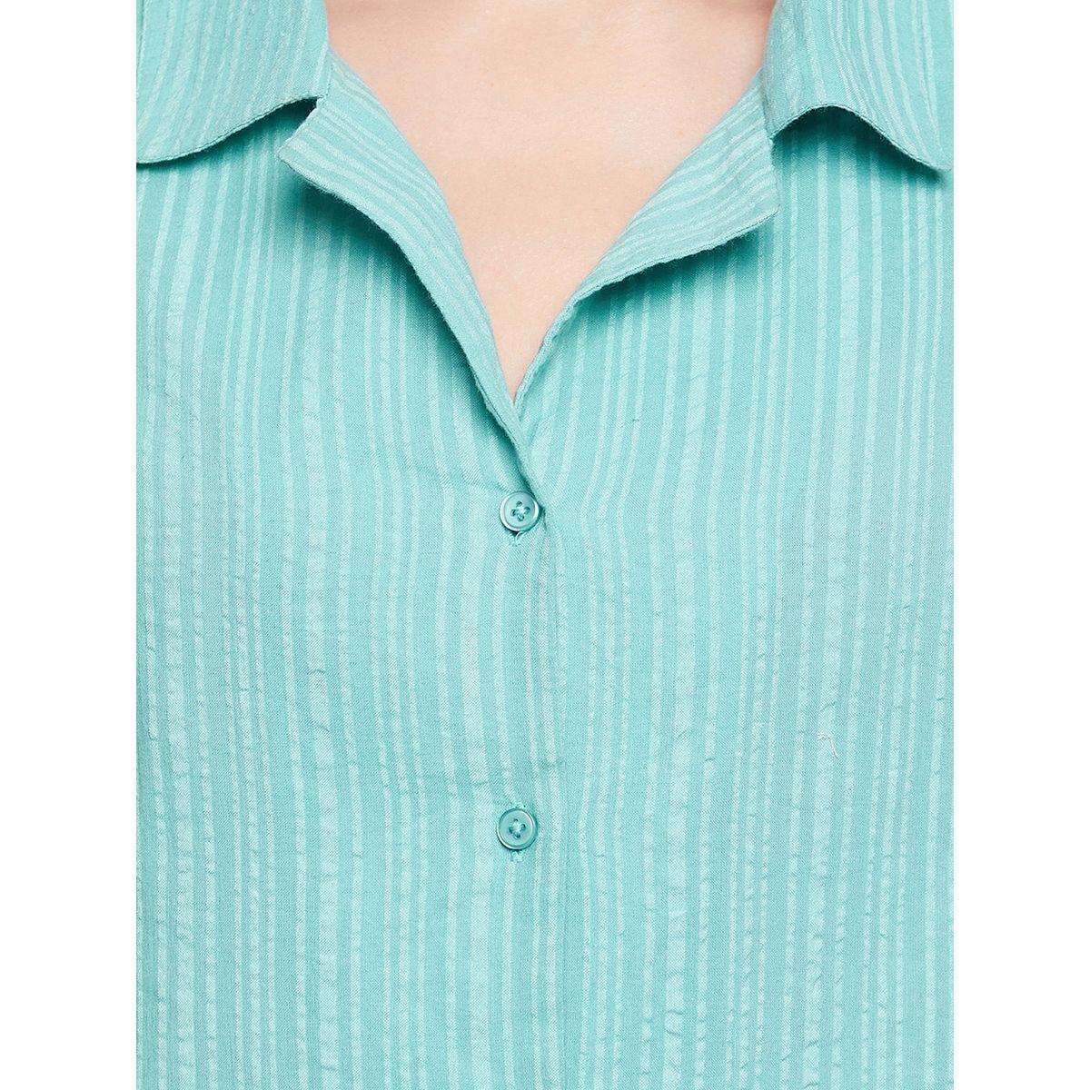 Clovia Striped Button Down Shirt and Pyjama Set-women-clothing-nightwear-pyjamas-longsets-image-5
