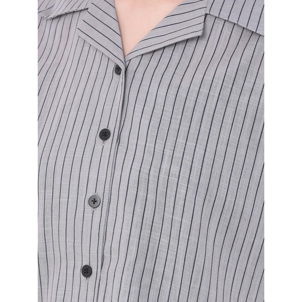 Clovia Striped Button Down Shirt and Pyjama Set-women-clothing-nightwear-pyjamas-longsets-image-5