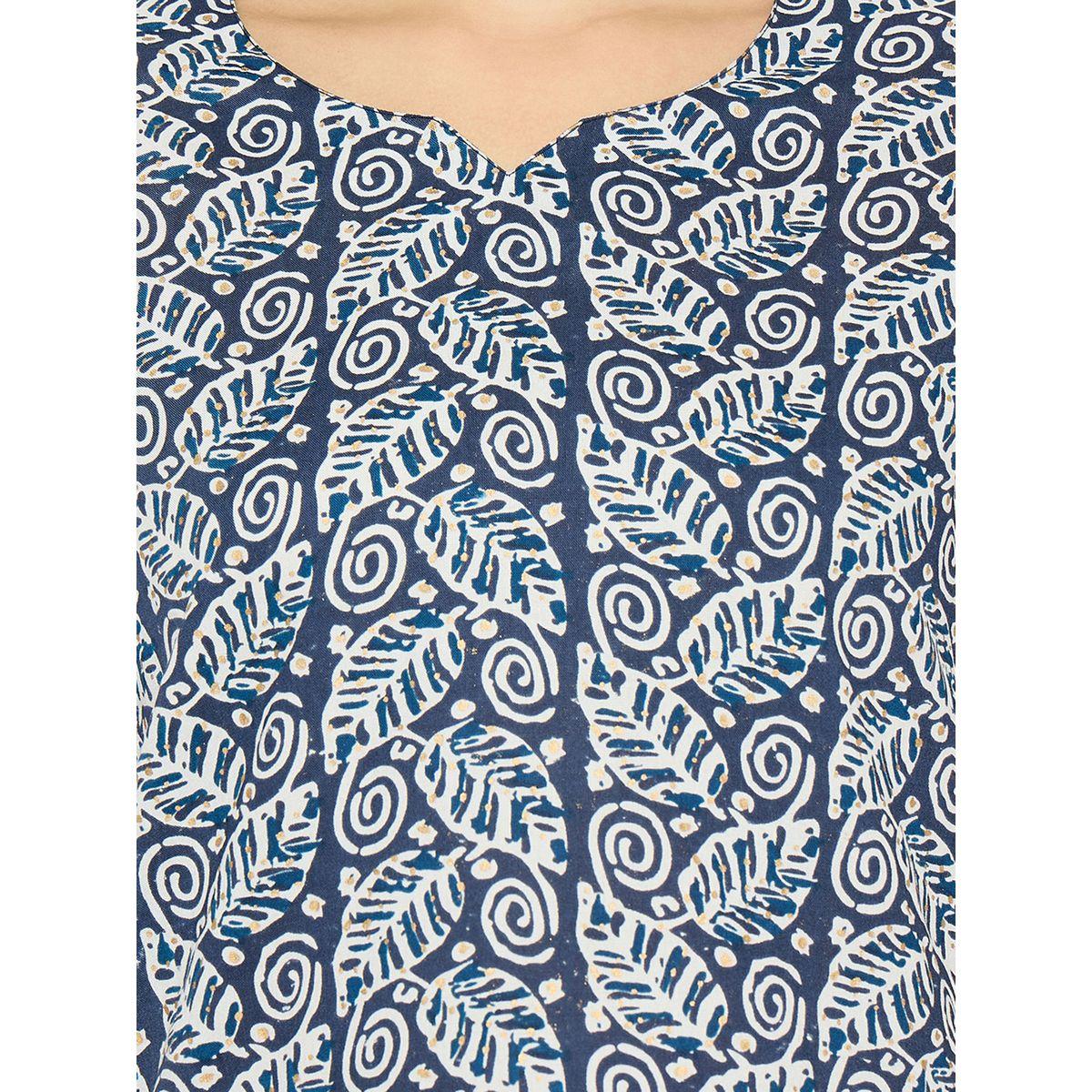 Clovia Leaf Print V-Neck Top and Pyjama Set-women-clothing-nightwear-pyjamas-longsets-image-7