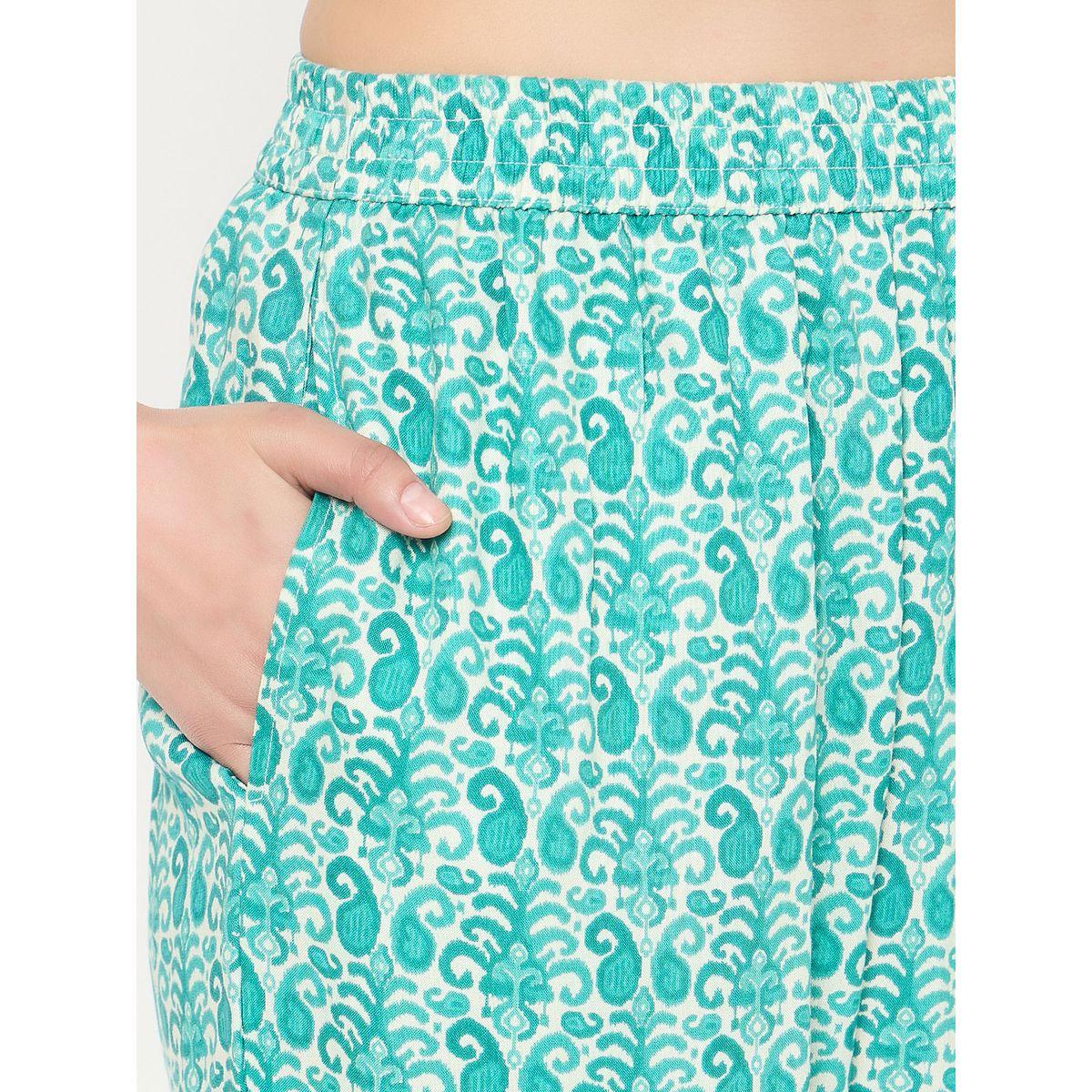 طقم بيجاما من بنطال وبلوزة بطبعة بيزلي-women-clothing-nightwear-pyjamas-longsets-image-4