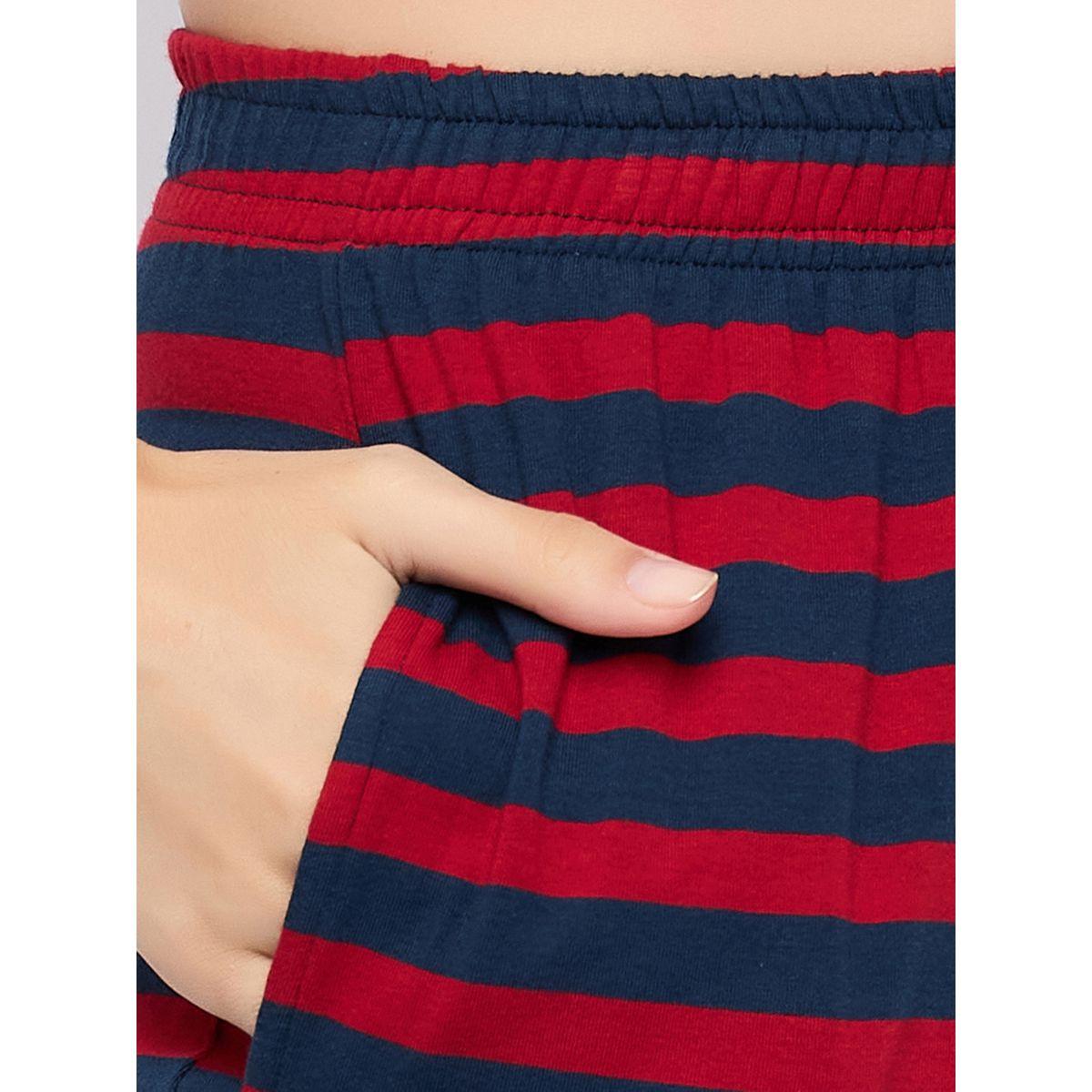 Clovia Striped Cotton T-Shirt and Pyjama Set-women-clothing-nightwear-pyjamas-longsets-image-6