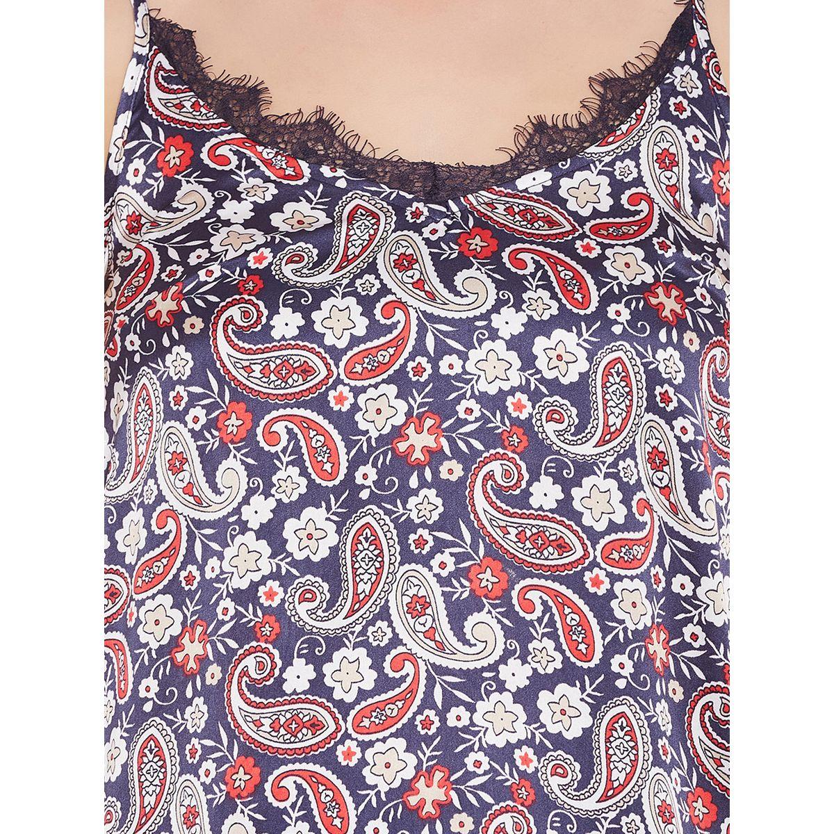 Clovia Paisley Print Satin Cami Top and Pyjama Set-women-clothing-nightwear-pyjamas-longsets-image-7