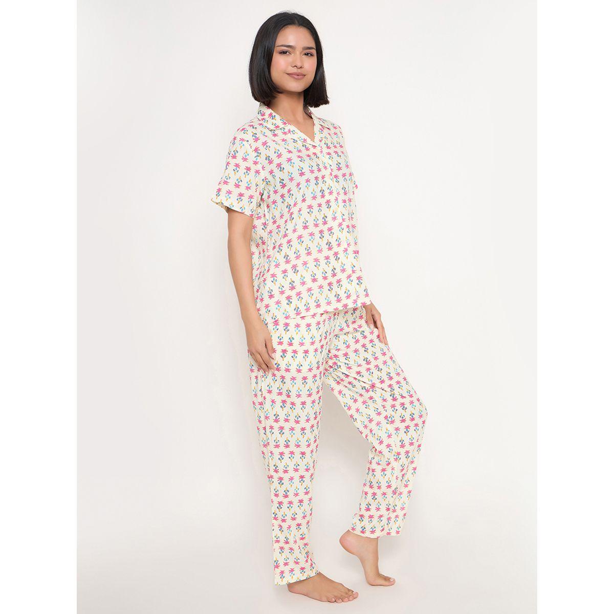 Clovia All-Over Print Button Down Shirt and Pyjama Set-women-clothing-nightwear-pyjamas-longsets-image-5