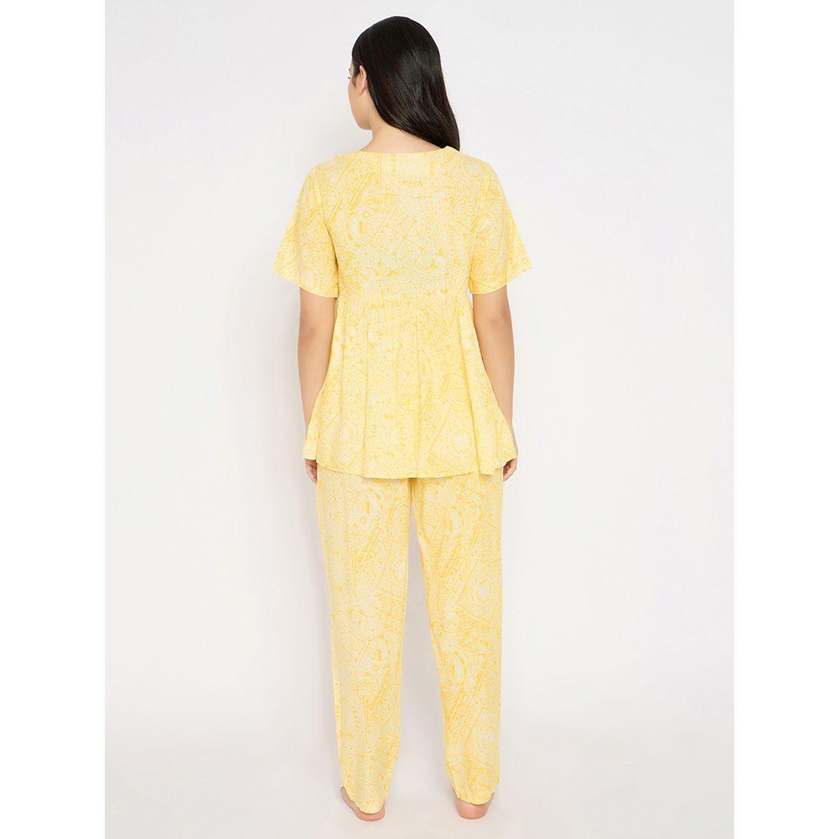 Clovia Printed Short Sleeve Peplum Top and Pyjama Set-women-clothing-nightwear-pyjamas-longsets-image-6