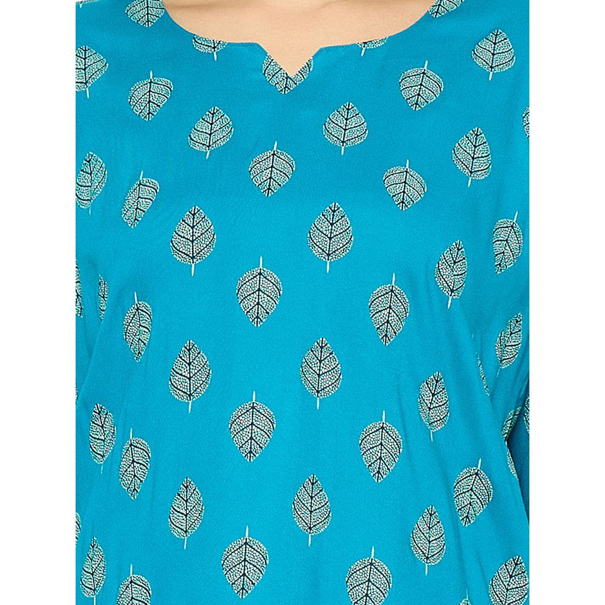 Clovia Leaf Print Notch Neck Top and Pyjama Set-women-clothing-nightwear-pyjamas-longsets-image-7