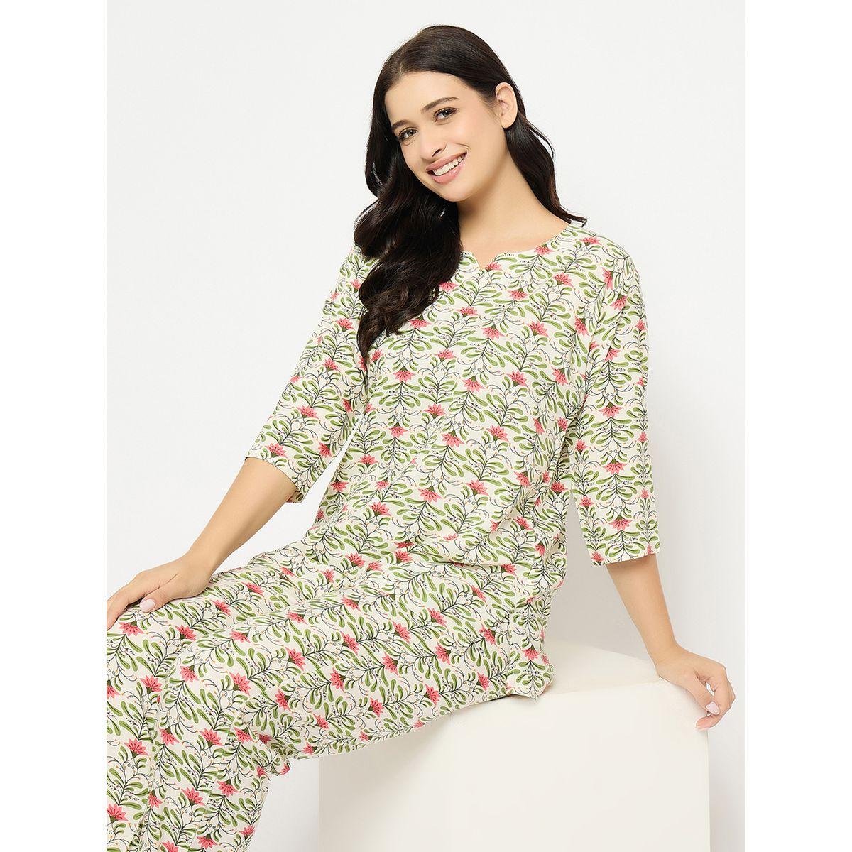 طقم بيجاما من بنطال وبلوزة بطبعات كاملة-women-clothing-nightwear-pyjamas-longsets-image-1