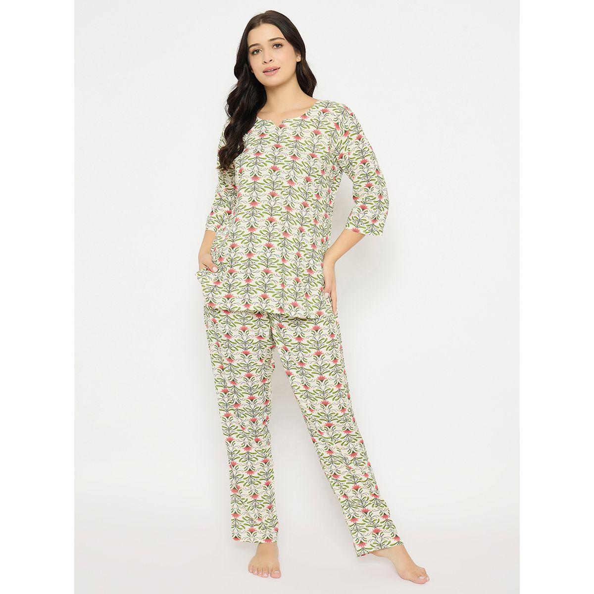 طقم بيجاما من بنطال وبلوزة بطبعات كاملة-women-clothing-nightwear-pyjamas-longsets-image-2