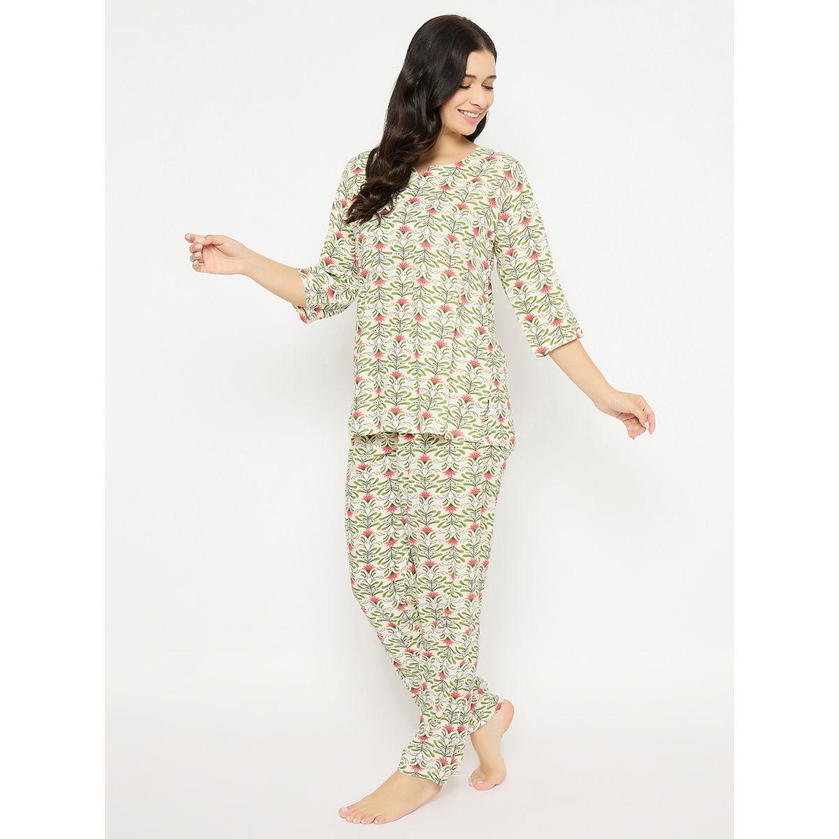 Clovia All-Over Print Notch Neck Top and Pyjama Set-women-clothing-nightwear-pyjamas-longsets-image-3
