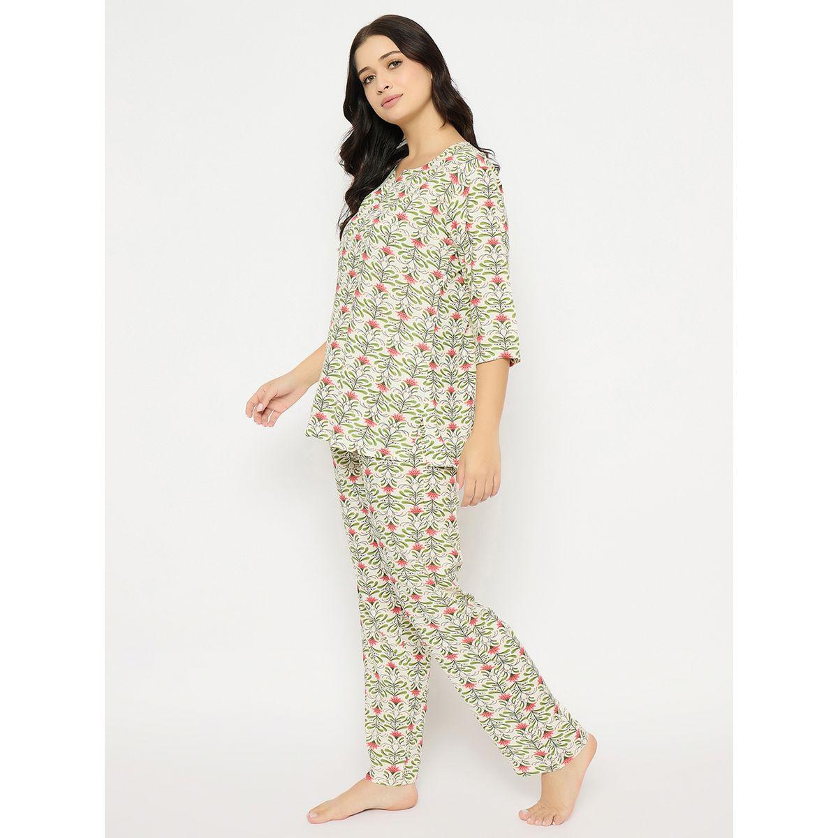 Clovia All-Over Print Notch Neck Top and Pyjama Set-women-clothing-nightwear-pyjamas-longsets-image-4
