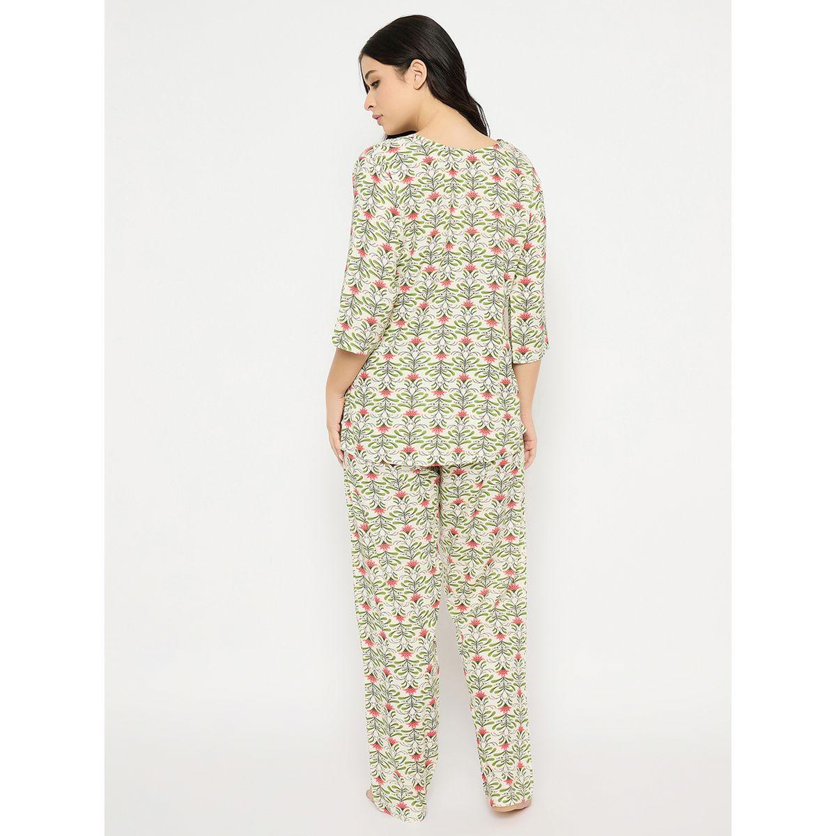 طقم بيجاما من بنطال وبلوزة بطبعات كاملة-women-clothing-nightwear-pyjamas-longsets-image-6