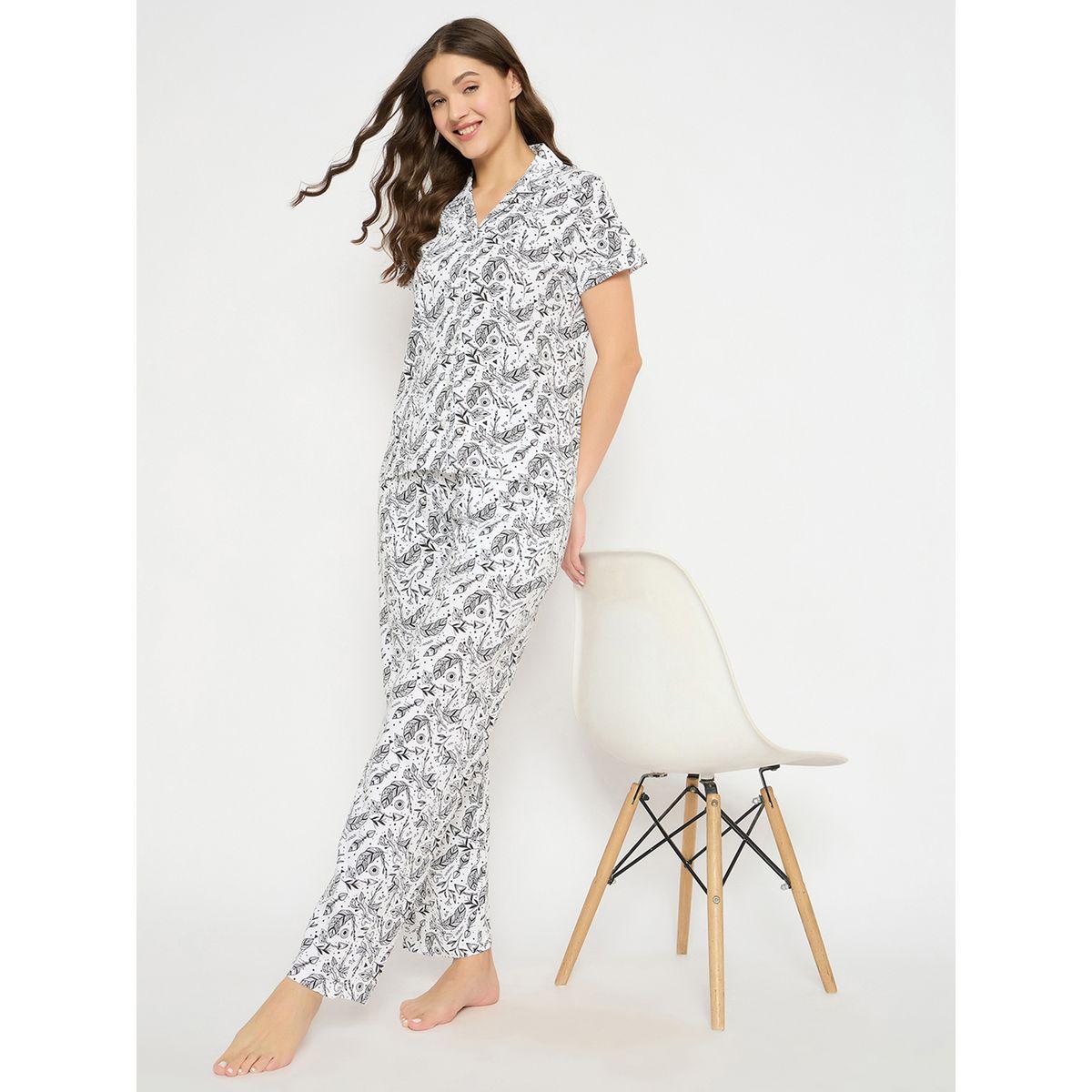 Clovia All-Over Print Cotton Shirt and Pyjama Set-women-clothing-nightwear-pyjamas-longsets-image-1