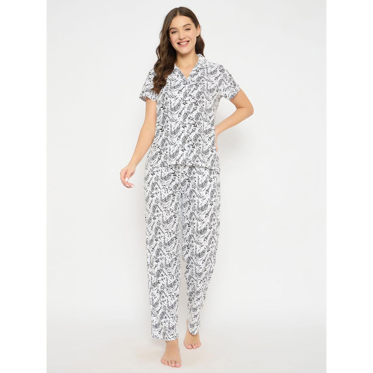 Clovia All-Over Print Cotton Shirt and Pyjama Set-women-clothing-nightwear-pyjamas-longsets-image-2