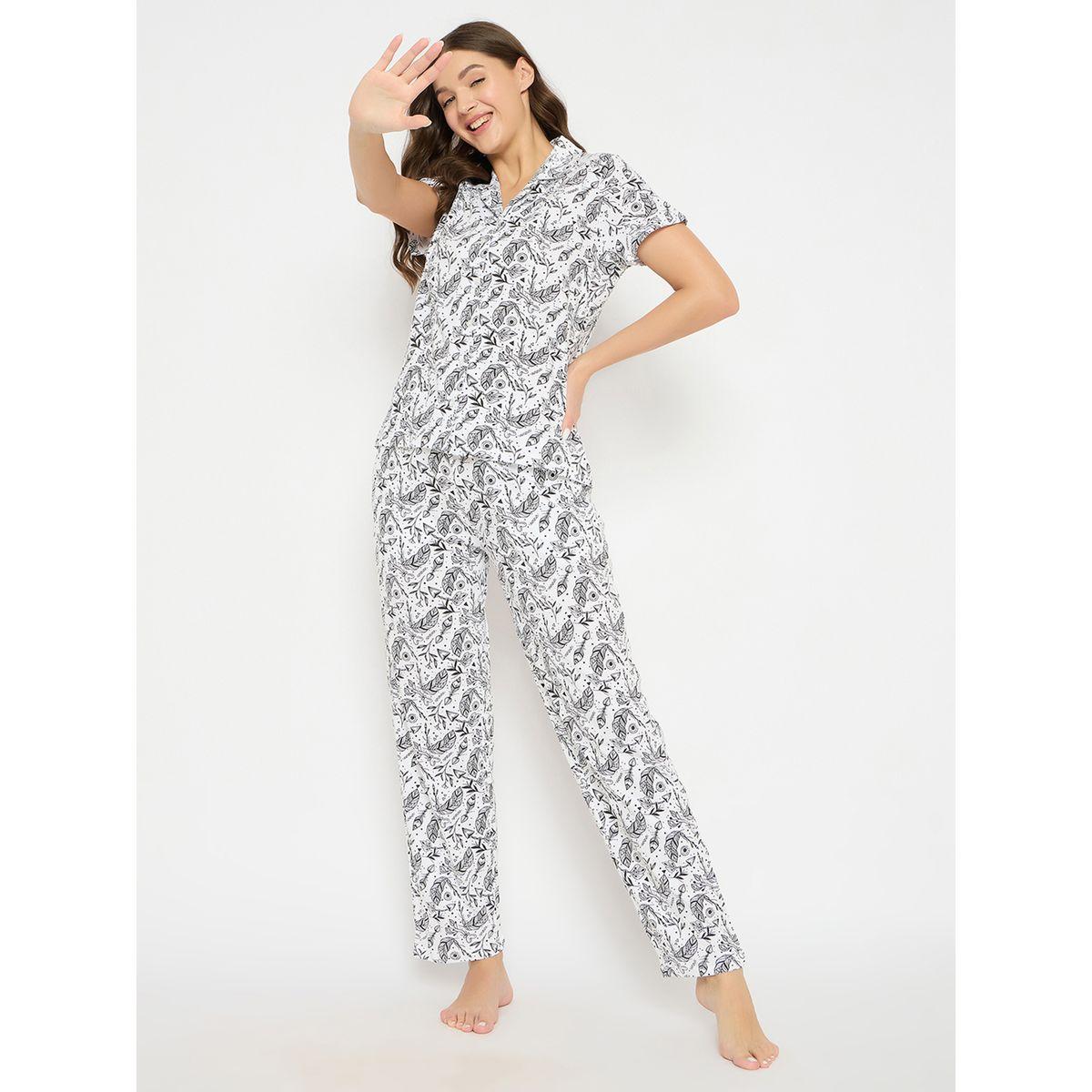 Clovia All-Over Print Cotton Shirt and Pyjama Set-women-clothing-nightwear-pyjamas-longsets-image-3