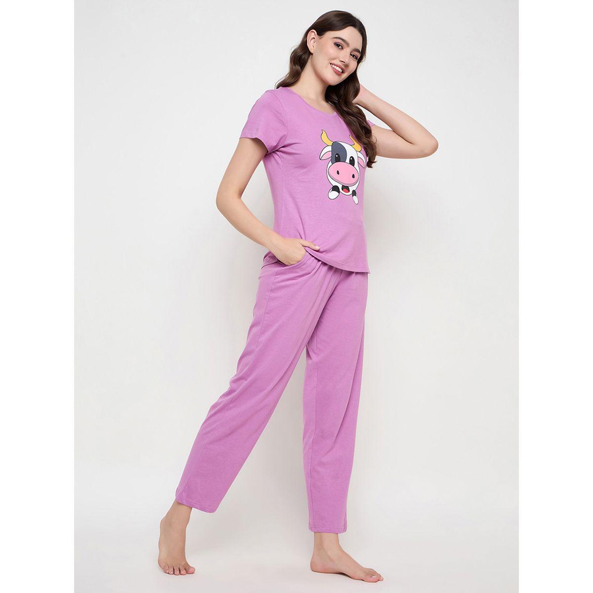 طقم بيجاما من بنطال وتيشيرت بأكمام قصيرة-women-clothing-nightwear-pyjamas-longsets-image-5