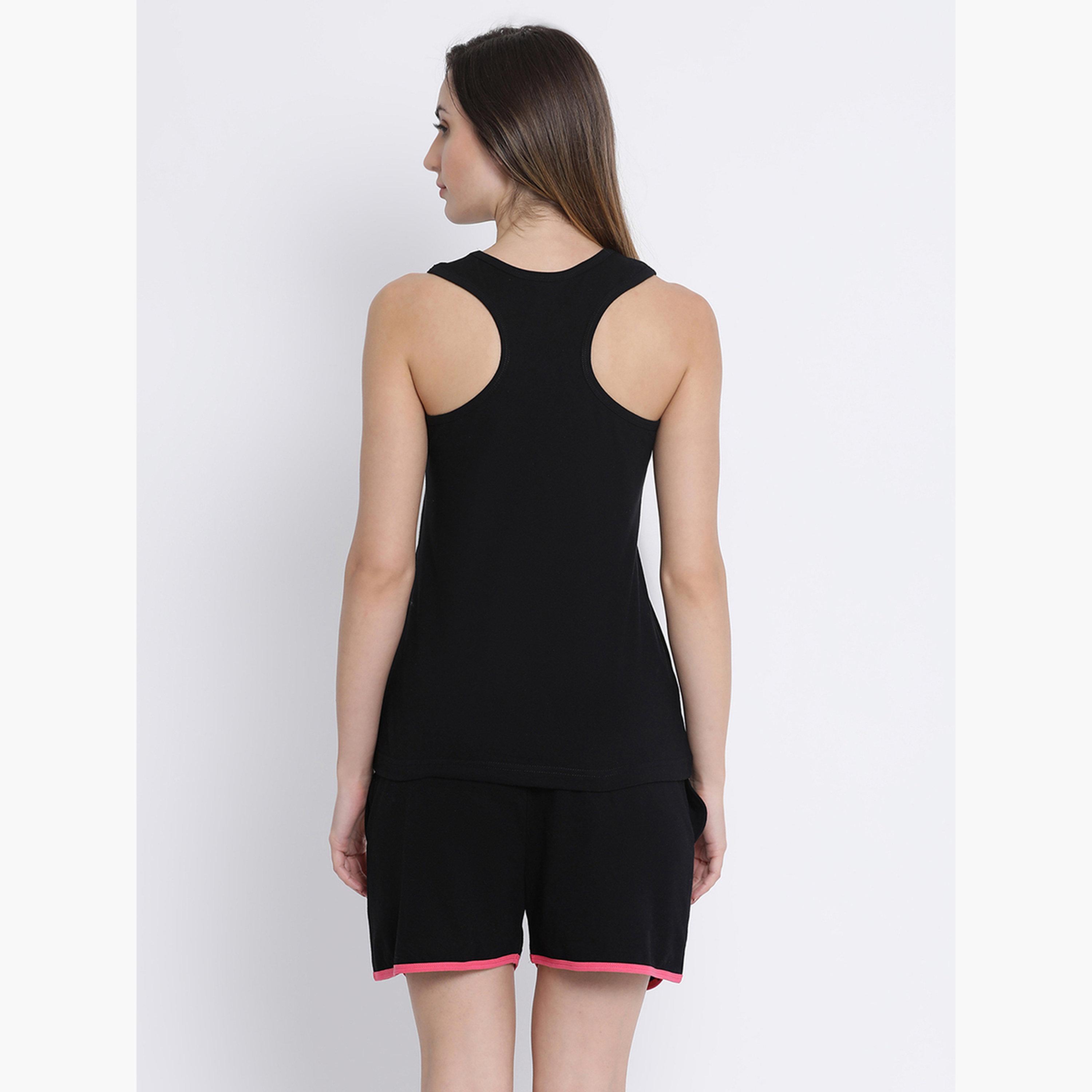 Clovia Graphic Print Tank Top and Shorts Pyjama Set-women-clothing-nightwear-pyjamas-shortsets-image-4