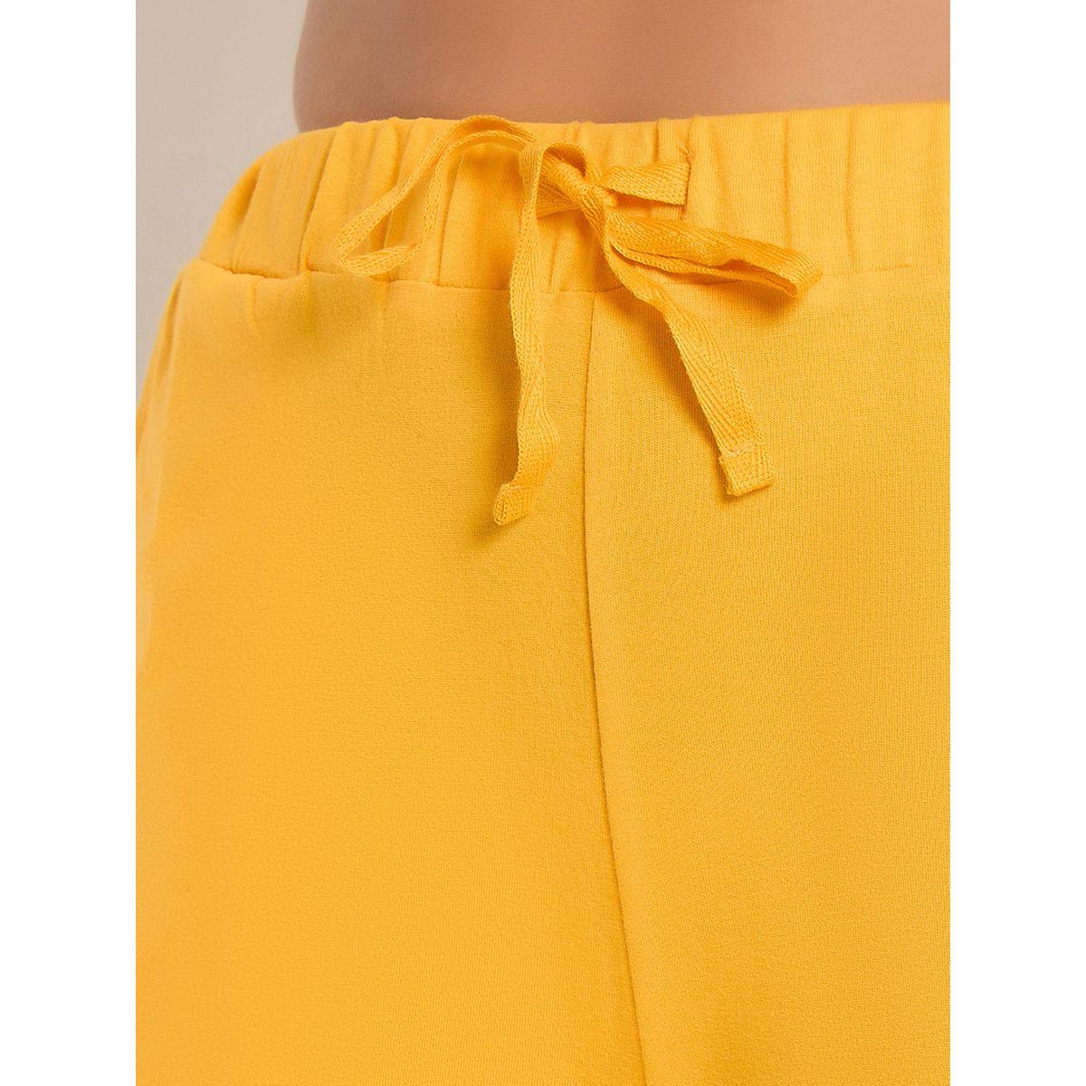 Clovia Women Yellow Graphic Print Cotton Top and Shorts Set-women-clothing-nightwear-pyjamas-shortsets-image-8