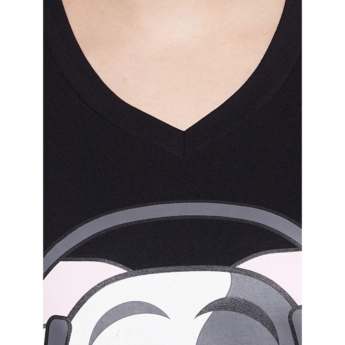 Clovia Graphic Print V Neck Cotton T-Shirt and Solid Joggers Set-women-clothing-nightwear-pyjamas-longsets-image-7
