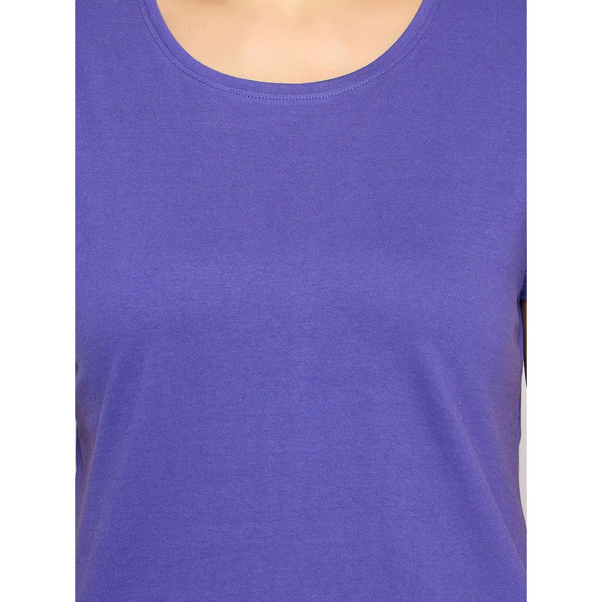Clovia Solid Round Neck T-Shirt and Printed Pyjama Set-women-clothing-nightwear-pyjamas-longsets-image-7