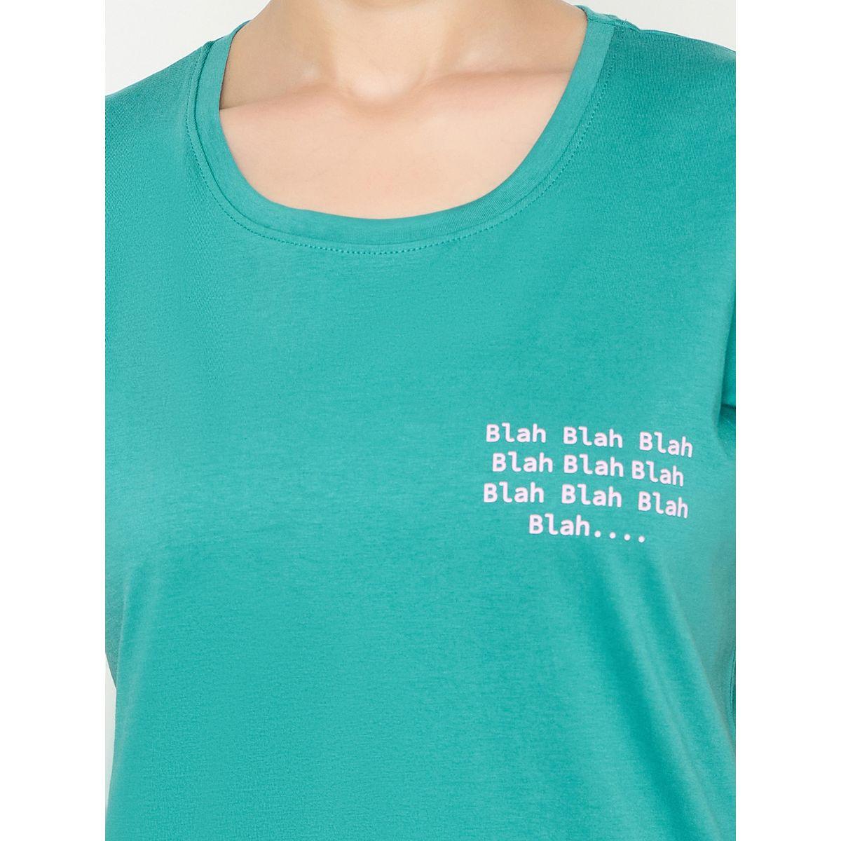 Clovia Typography Print Cotton T-Shirt and Pyjama Set-women-clothing-nightwear-pyjamas-longsets-image-1