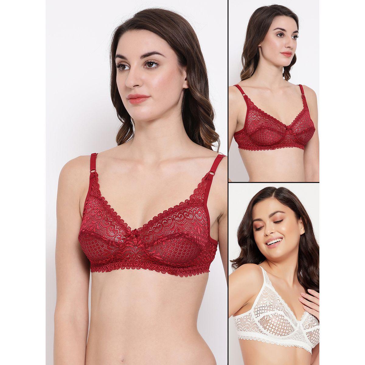 Clovia Pack of 2 - Lace Non-Padded Non-Wired Full Cup Bra-women-clothing-lingerie-bras-image-1