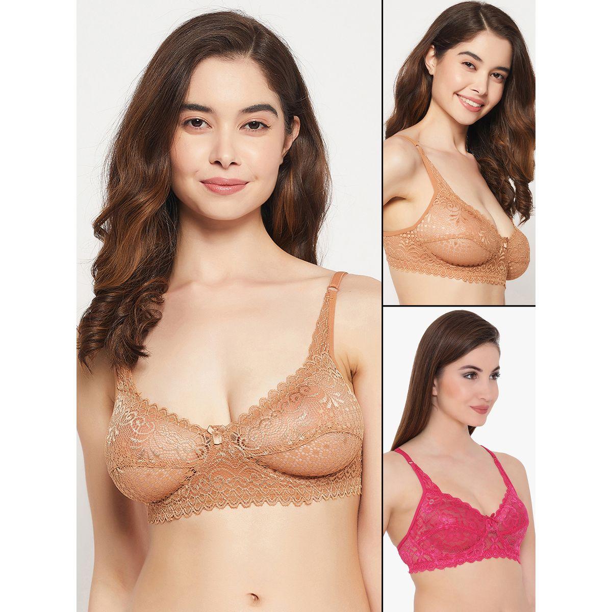 Clovia Pack of 2 - Lace Non-Padded Non-Wired Full Coverage Bra-women-clothing-lingerie-bras-image-1