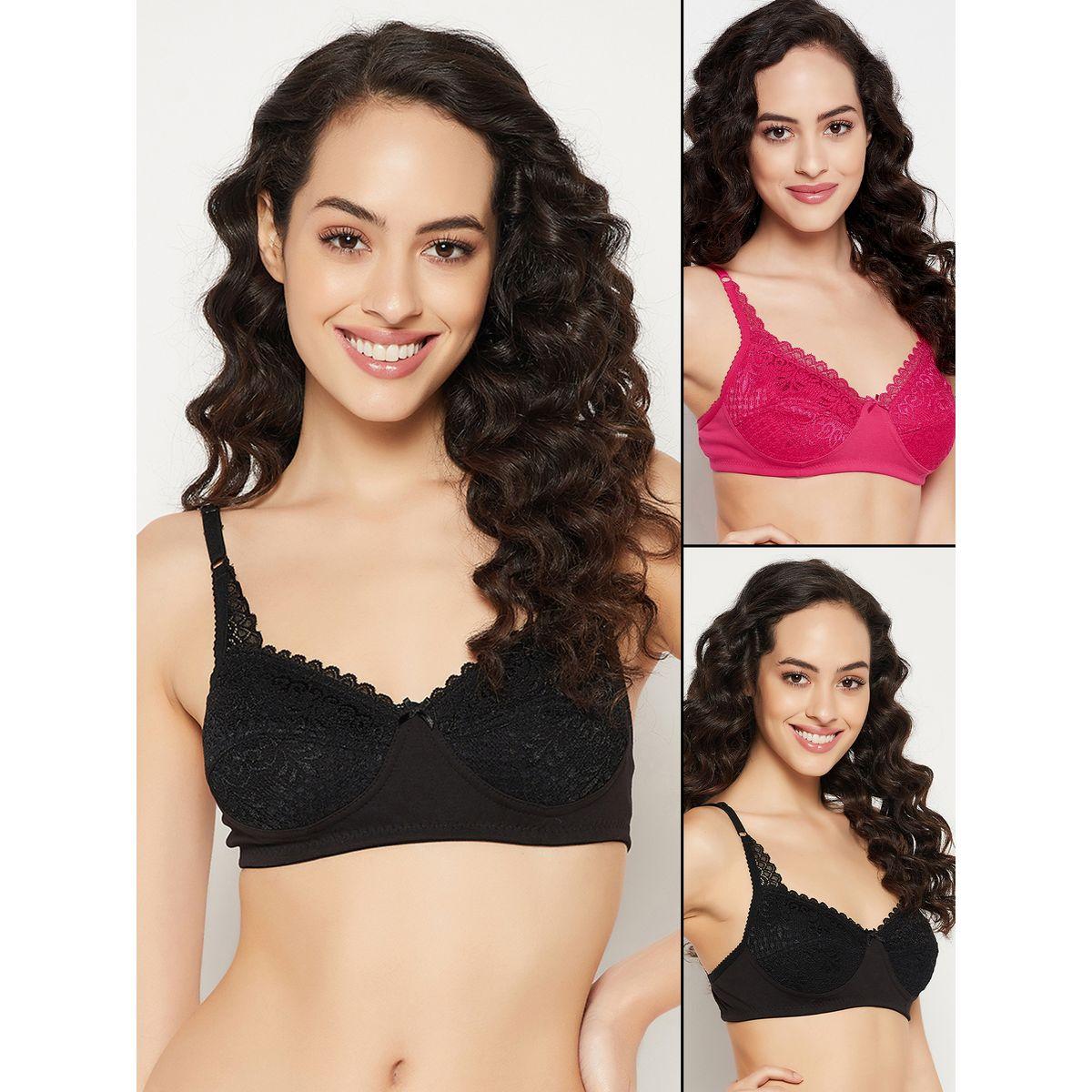 Clovia Pack of 2 - Lace Non-Padded Non-Wired Full Cup Bra-women-clothing-lingerie-bras-image-1