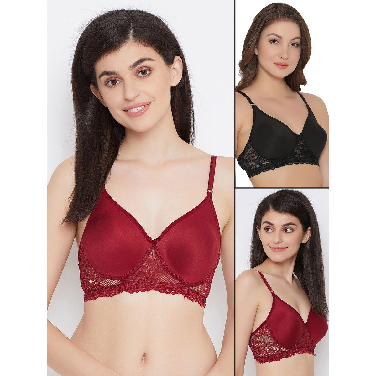 Clovia Set of 2 - Non-Padded Non-Wired Full Coverage Spacer Cup Bra-women-clothing-lingerie-bras-image-1