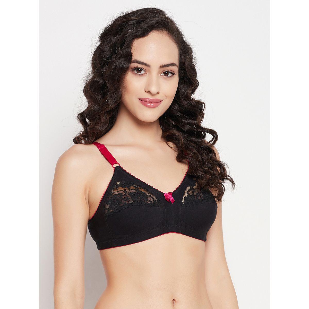 Clovia Pack of 2 - Lace Insert Non-Padded Non-Wired Full Coverage Bra-women-clothing-lingerie-bras-image-2