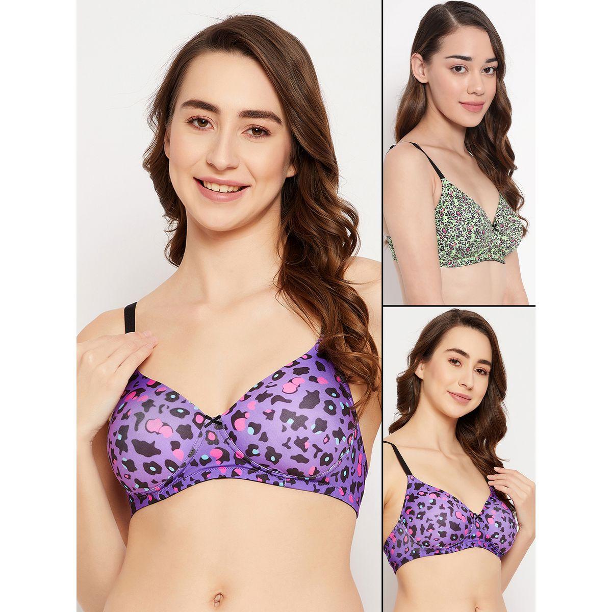 Clovia Set of 2 - Padded Non-Wired Full Cup Animal Print T-Shirt Bra-women-clothing-lingerie-bras-image-1