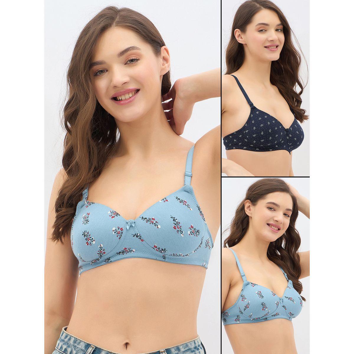 Clovia Pack of 2 - Printed Padded Non-Wired Full Coverage Multiway T-Shirt Bra-women-clothing-lingerie-bras-image-1