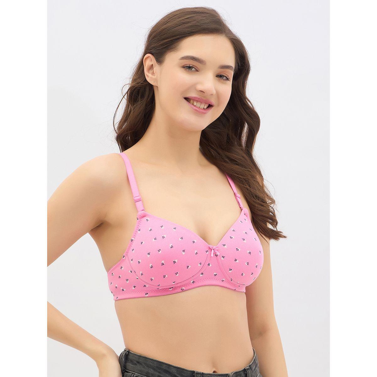 Clovia Set of 2 - Padded Non-Wired Full Coverage Floral Print T-Shirt Bra-women-clothing-lingerie-bras-image-2