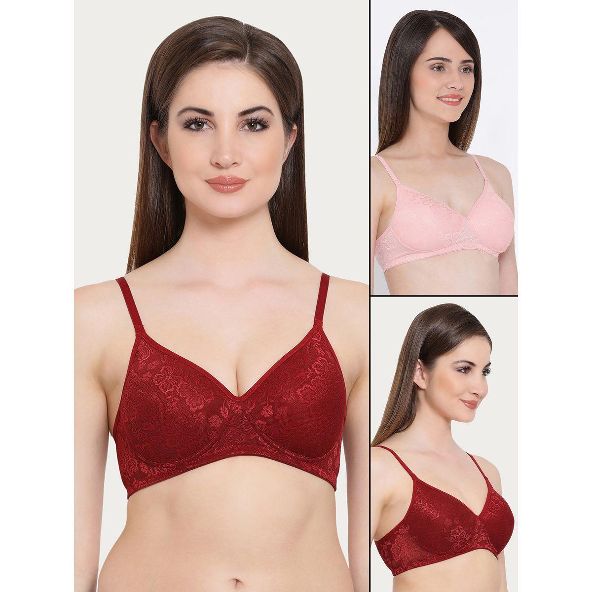 Clovia Pack of 2 - Lace Padded Non-Wired Full Coverage Bra-women-clothing-lingerie-bras-image-1