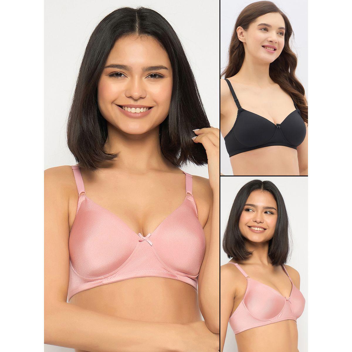 Clovia Set of 2 - Padded Non-Wired Full Coverage T-Shirt Bra-women-clothing-lingerie-bras-image-1