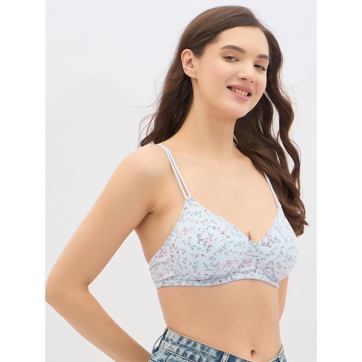 Clovia Set of 2 - Padded Non-Wired Full Coverage Floral Print T-Shirt Bra-women-clothing-lingerie-bras-image-6