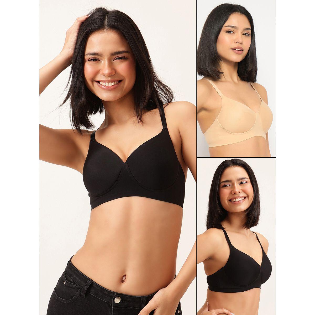 Clovia Pack of 2 - Solid Padded Non-Wired Full Coverage Seamless Bra-women-clothing-lingerie-bras-image-1