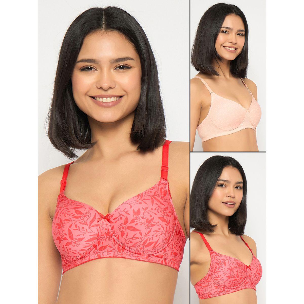 Clovia Pack of 2 - Printed Padded Non-Wired Full Coverage Multiway T-Shirt Bra-women-clothing-lingerie-bras-image-1
